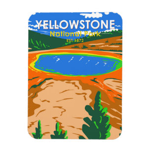 Yellowstone Nationalpark Grand Prisma Spring Magnet
