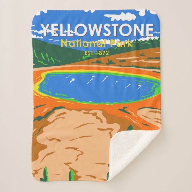 Yellowstone Nationalpark Grand Prisma Spring Sherpadecke (Vorderseite)