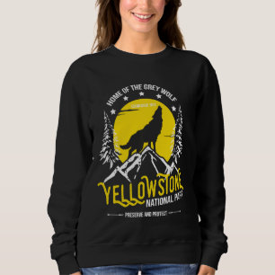 Yellowstone Nationalpark Grau Wolf Wandern & Camp Sweatshirt