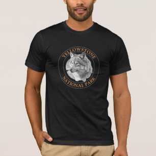 Yellowstone-Nationalpark, Grauer Wolf Kunst, Kreis T-Shirt