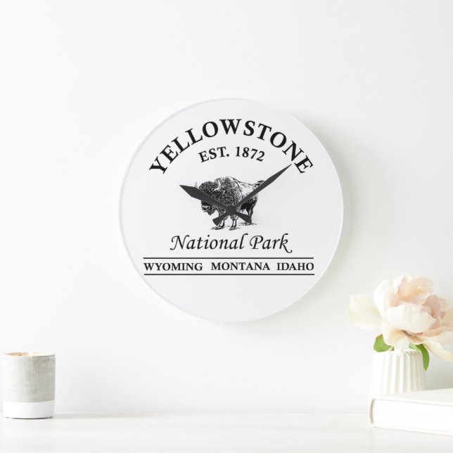Yellowstone Nationalpark Große Wanduhr (Zuhause)