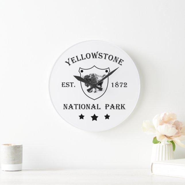 Yellowstone Nationalpark Große Wanduhr (Zuhause)