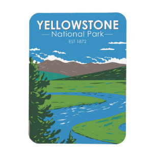 Yellowstone Nationalpark Hayden Tal Vintag Magnet