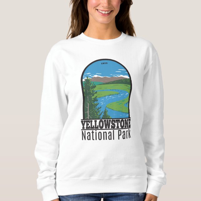 Yellowstone Nationalpark Hayden Tal Vintag Sweatshirt (Vorderseite)