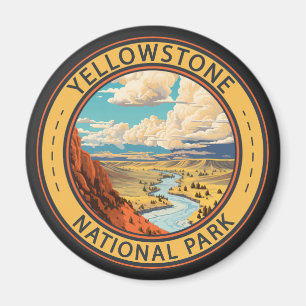 Yellowstone Nationalpark Hayden Tal Wandern Magnet