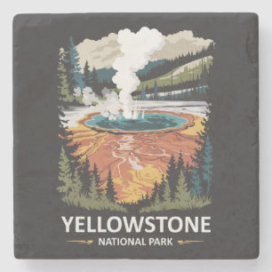 Yellowstone Nationalpark-Heißquelle Steinuntersetzer