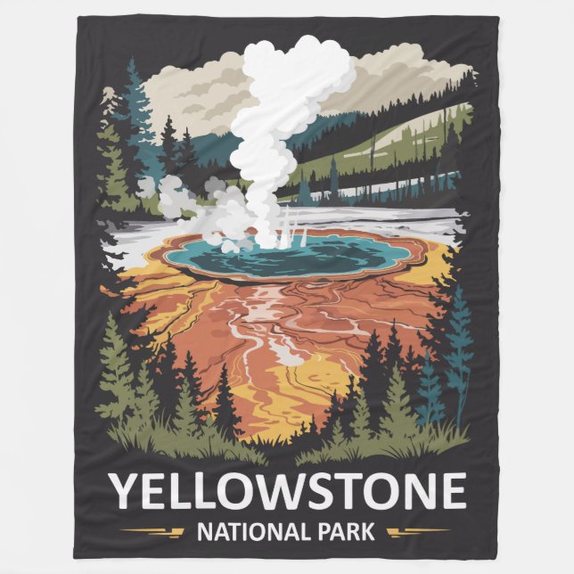 Yellowstone Nationalpark Hot Spring Fleecedecke (Vorderseite)