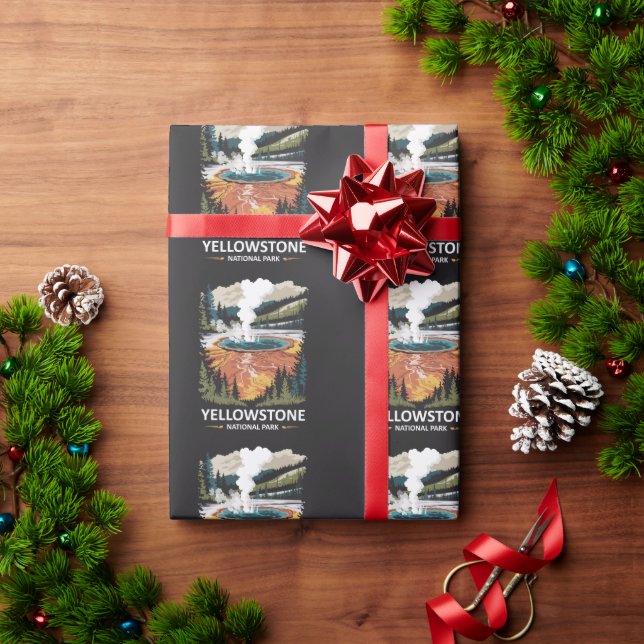 Yellowstone Nationalpark Hot Spring Geschenkpapier (Feiertagsgeschenk)