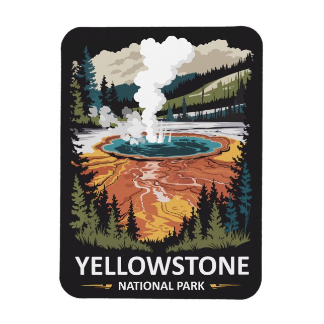 Yellowstone Nationalpark Hot Spring Magnet (Vertikal)