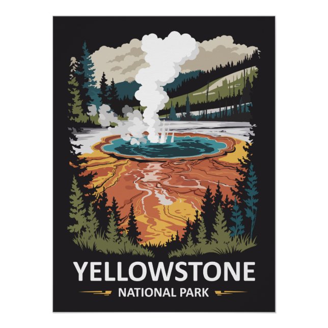 Yellowstone Nationalpark Hot Spring Poster (Vorderseite)