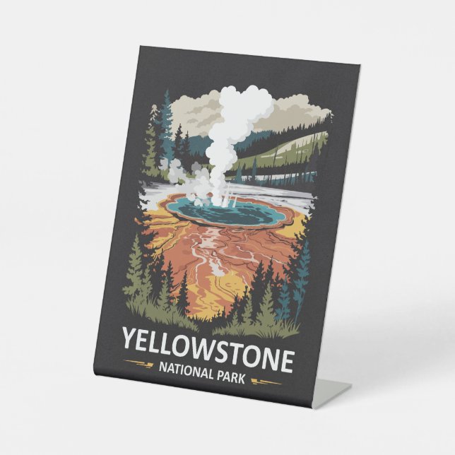 Yellowstone Nationalpark Hot Spring Sockelschild (Vorderseite)