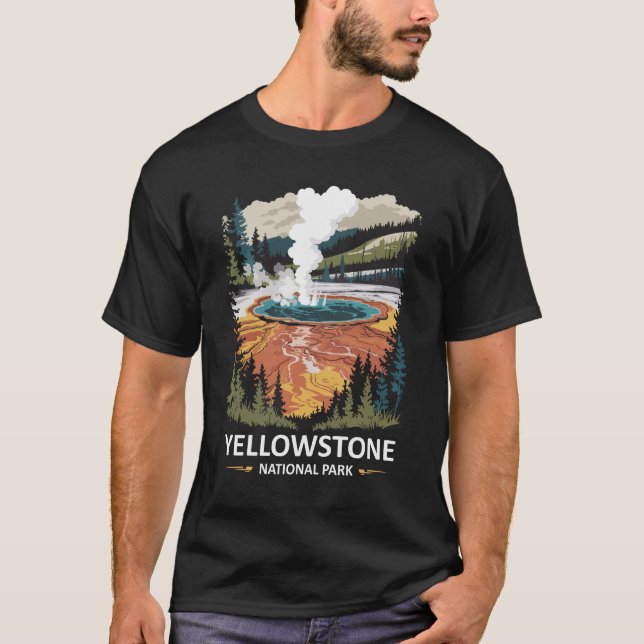 Yellowstone Nationalpark Hot Spring T-Shirt (Vorderseite)