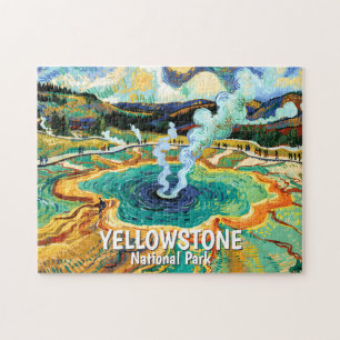 Yellowstone Nationalpark Hot Spring Van Gogh Kunst Puzzle