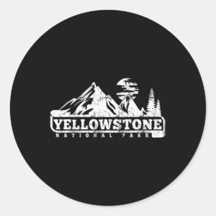 Yellowstone Nationalpark Ich liebe Wandern Fernweh Runder Aufkleber