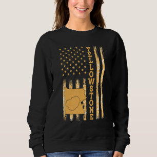 Yellowstone Nationalpark Karte Amerika Flagge Sweatshirt