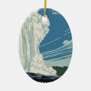 Yellowstone-Nationalpark Keramik Ornament