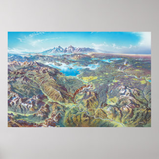 Yellowstone Nationalpark Landschaftsbild Malerei Poster