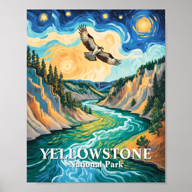 Yellowstone-Nationalpark lebendiger Vogel Fischadl Poster (Vorne)
