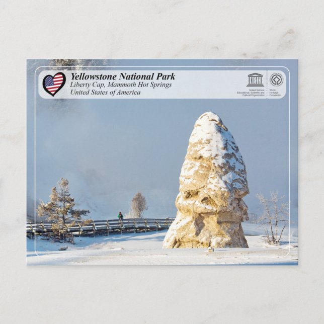 Yellowstone Nationalpark - Liberty Cap Postkarte (Vorderseite)