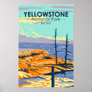 Yellowstone Nationalpark Mammot Hot Springs Poster