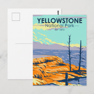 Yellowstone Nationalpark Mammot Hot Springs Postkarte