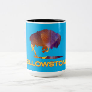Yellowstone Nationalpark mit Bär Zweifarbige Tasse