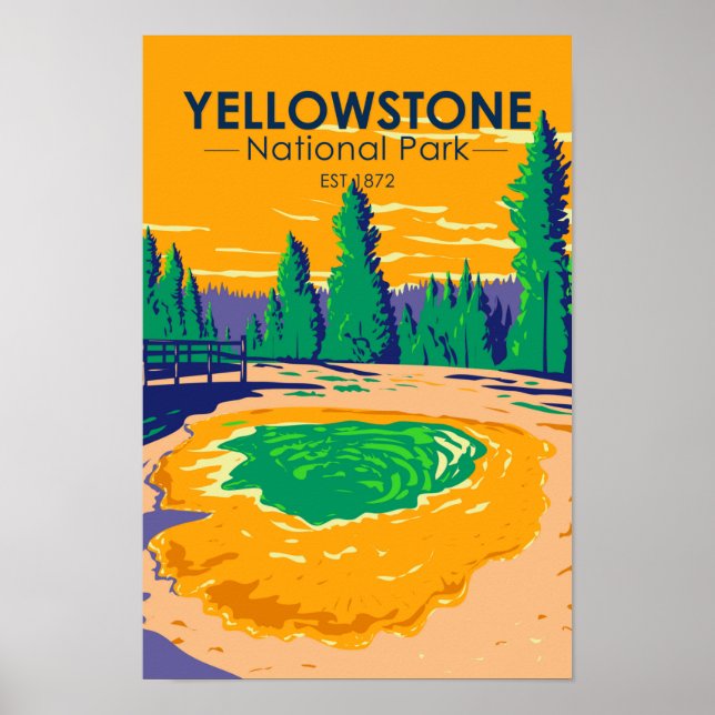 Yellowstone Nationalpark Morgenröte Poster (Vorne)