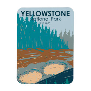 Yellowstone Nationalpark Mud Vulkan Vintag Magnet