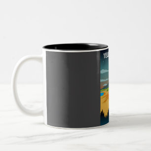 Yellowstone Nationalpark Night Sky Stars Reisen P Zweifarbige Tasse