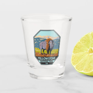 Yellowstone Nationalpark Nordamerikanisches Bison Schnapsglas