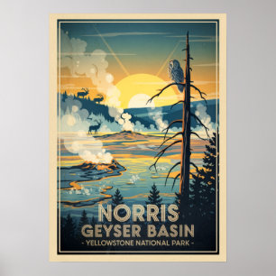 Yellowstone Nationalpark - Norris Geyser-Becken Poster