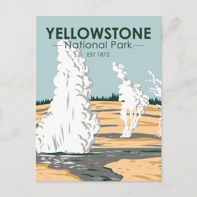 Yellowstone Nationalpark Norris Geyser-Becken Postkarte (Vorderseite)