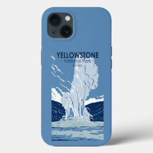 Yellowstone Nationalpark Old Faithful Vintage iPhone 13 Hülle