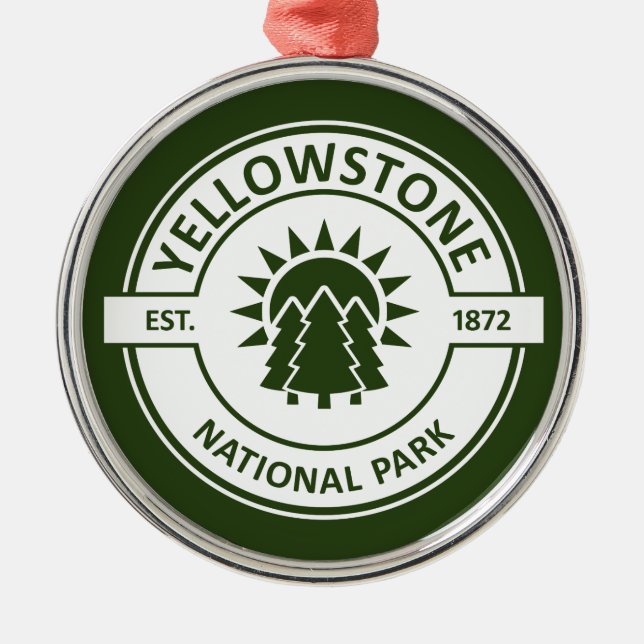 Yellowstone-Nationalpark Ornament Aus Metall (Vorne)
