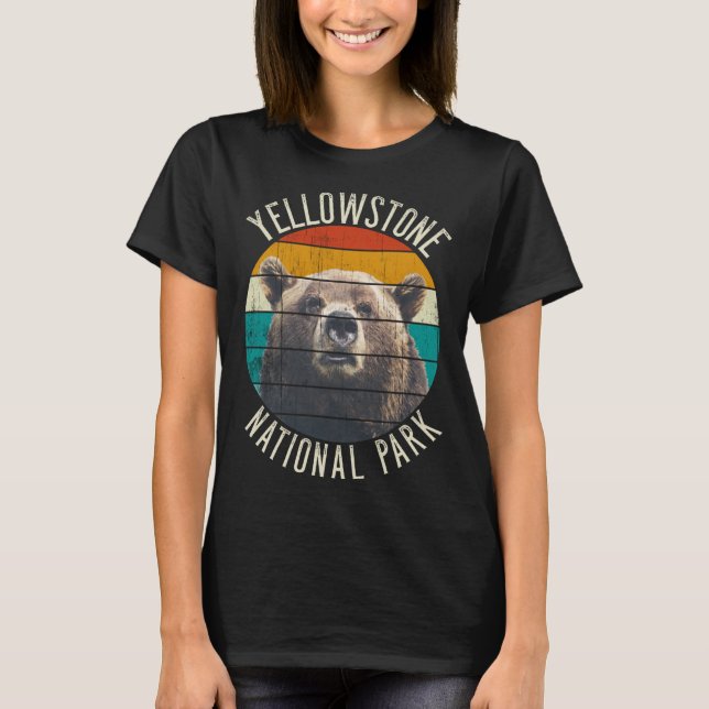 Yellowstone Nationalpark Outfit Grizzly Bär T-Shirt (Vorderseite)