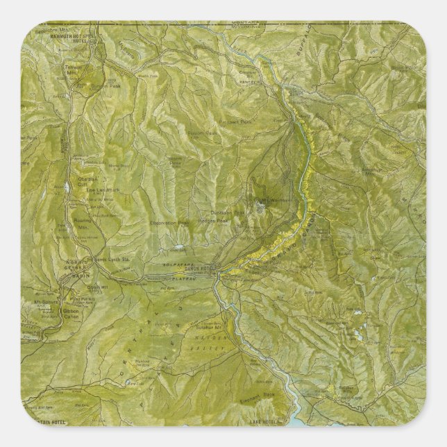 Yellowstone-Nationalpark Quadratischer Aufkleber (Vorderseite)