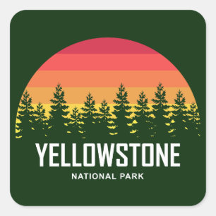 Yellowstone-Nationalpark Quadratischer Aufkleber