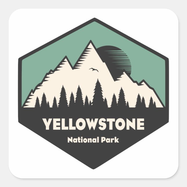Yellowstone-Nationalpark Quadratischer Aufkleber (Vorderseite)