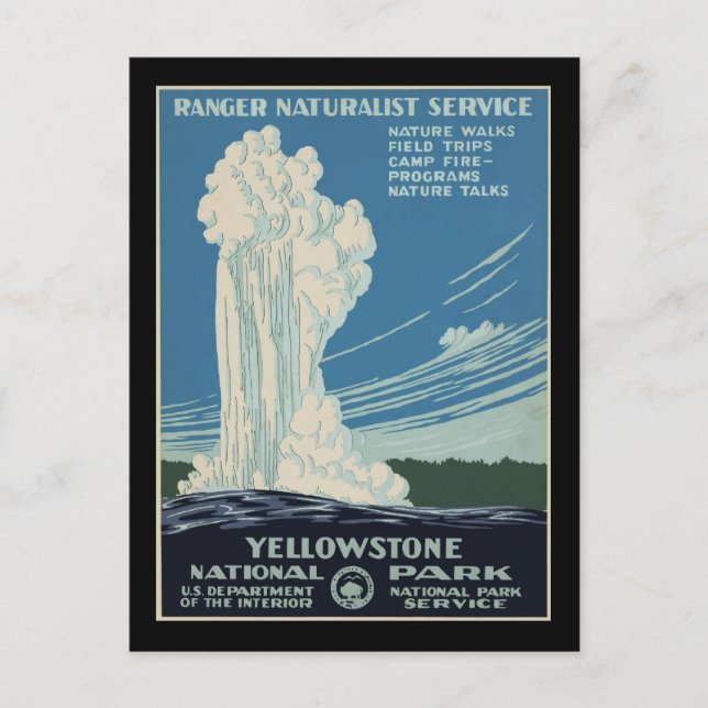 Yellowstone Nationalpark-Ranger Postkarte (Vorderseite)