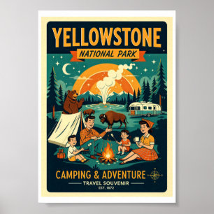 Yellowstone-Nationalpark Retro 1950er Jahre Poster