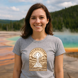 Yellowstone Nationalpark Retro Art Deco T-Shirt