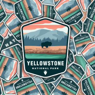 Yellowstone Nationalpark Retro   Die Aufkleber