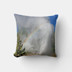 Yellowstone Nationalpark Riverside Geyser Rainbow Kissen