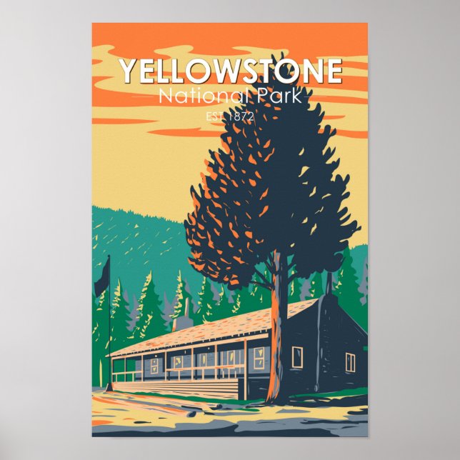 Yellowstone Nationalpark Roosevelt Lodge Cabins Poster (Vorne)