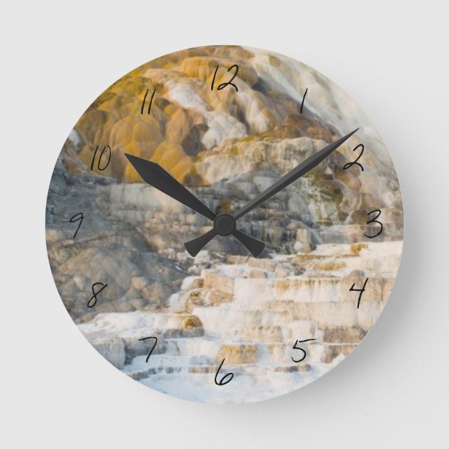 Yellowstone-Nationalpark Runde Wanduhr (Vorderseite)