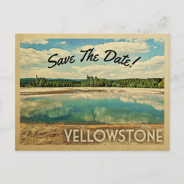 Yellowstone Nationalpark Save the Date Ankündigungspostkarte (Vorderseite)