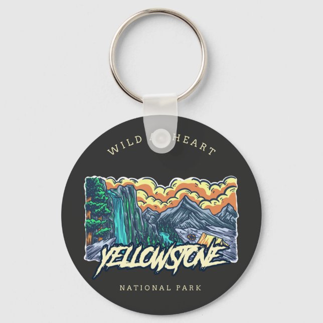 Yellowstone-Nationalpark Schlüsselanhänger (Vorderseite)