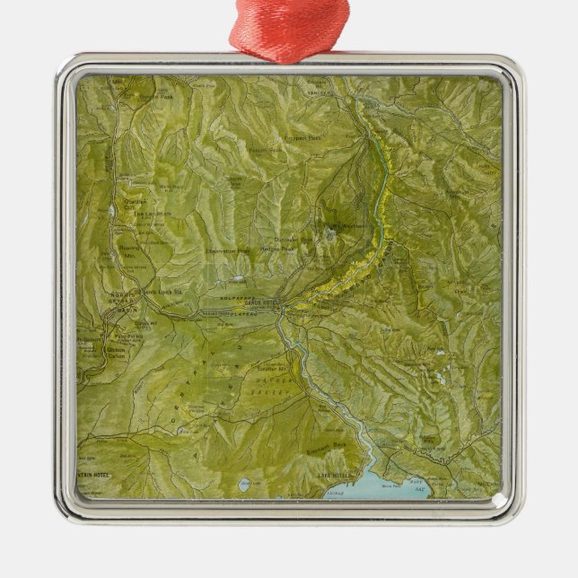 Yellowstone Nationalpark Silbernes Ornament (Vorne)
