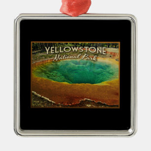 Yellowstone Nationalpark Silbernes Ornament