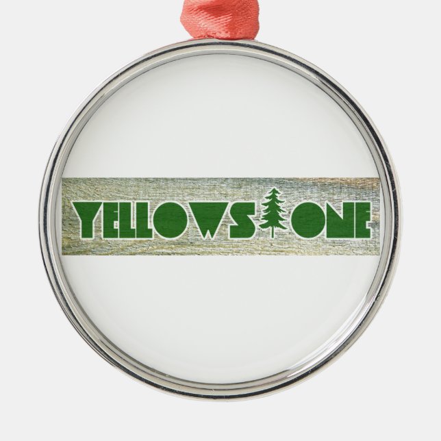 Yellowstone-Nationalpark Silbernes Ornament (Vorne)